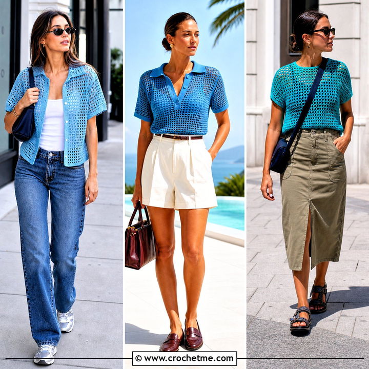 30 Crochet Mesh Shirt Outfit Ideas for Effortless Summer Style