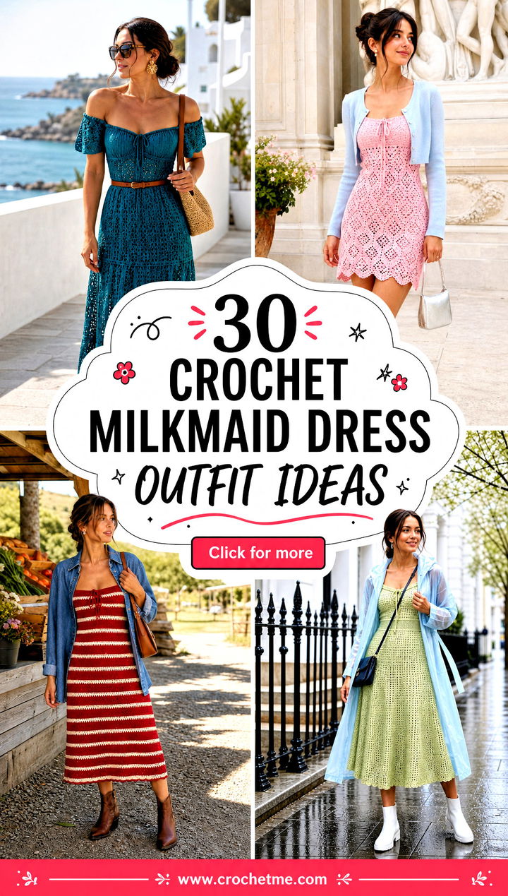 30 crochet milkmaid dress outfit ideas - 30 crochet milkmaid dress outfit ideas