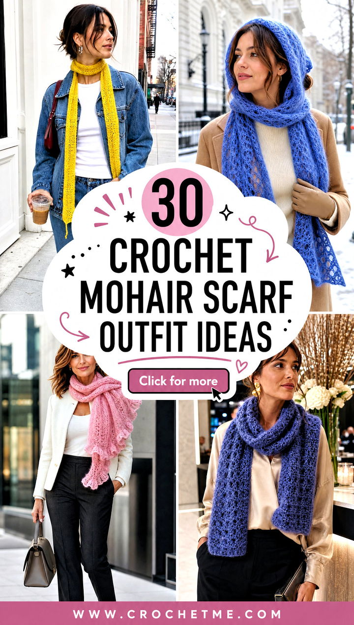 30 crochet mohair scarf outfit ideas - 30 crochet mohair scarf outfit ideas