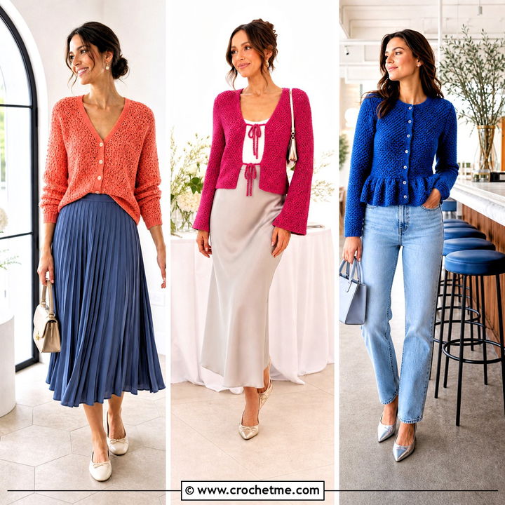 30 Crochet Moss Stitch Cardigan Outfit Ideas for Cozy Days