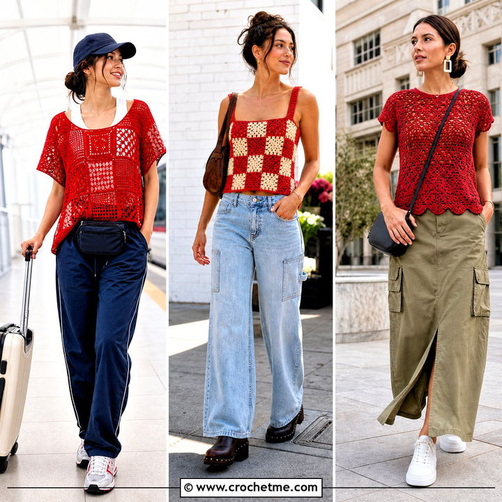 30 Crochet Motif Top Outfit Ideas for Creative Summer Style
