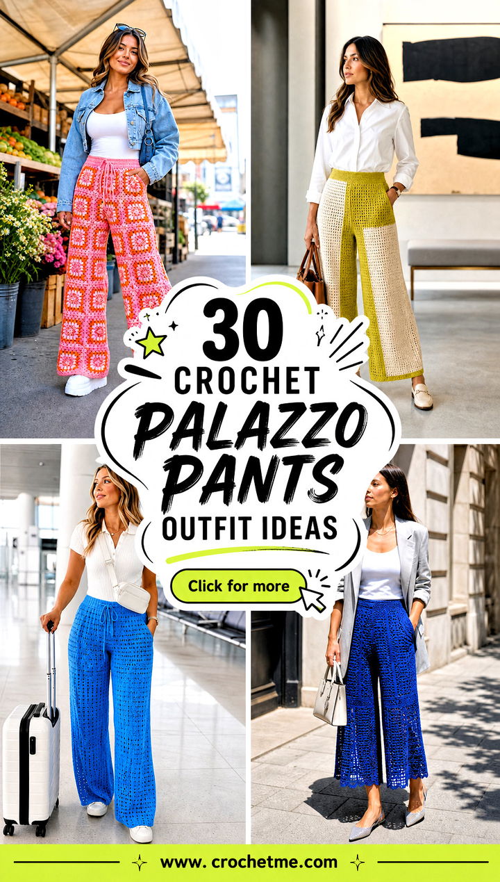 30 crochet palazzo pants outfit ideas - 30 crochet palazzo pants outfit ideas