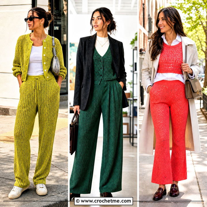 30 Crochet Pants Set Outfit Ideas for Head-to-Toe Style