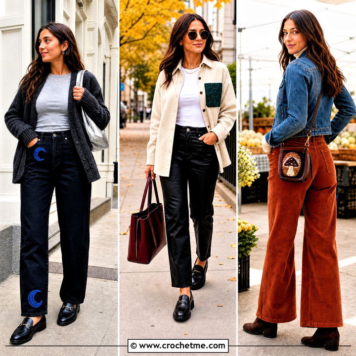30 Crochet Patches on Clothes and Outfit Ideas to Try Now