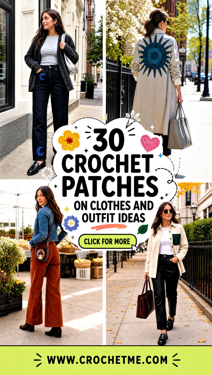30 crochet patches on clothes and outfit ideas - 30 crochet patches on clothes and outfit ideas