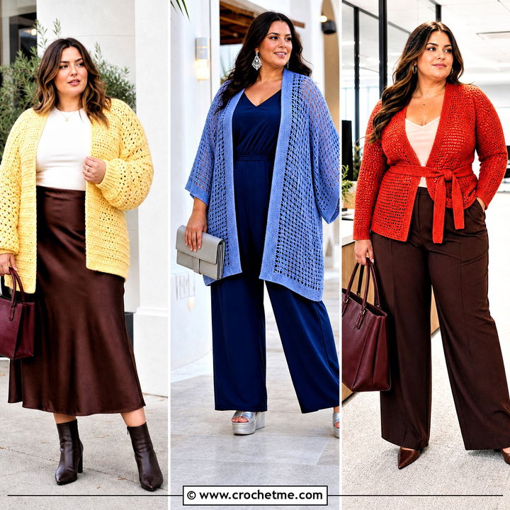 30 Crochet Plus Size Cardigan Outfit Ideas for Cozy Chic Style