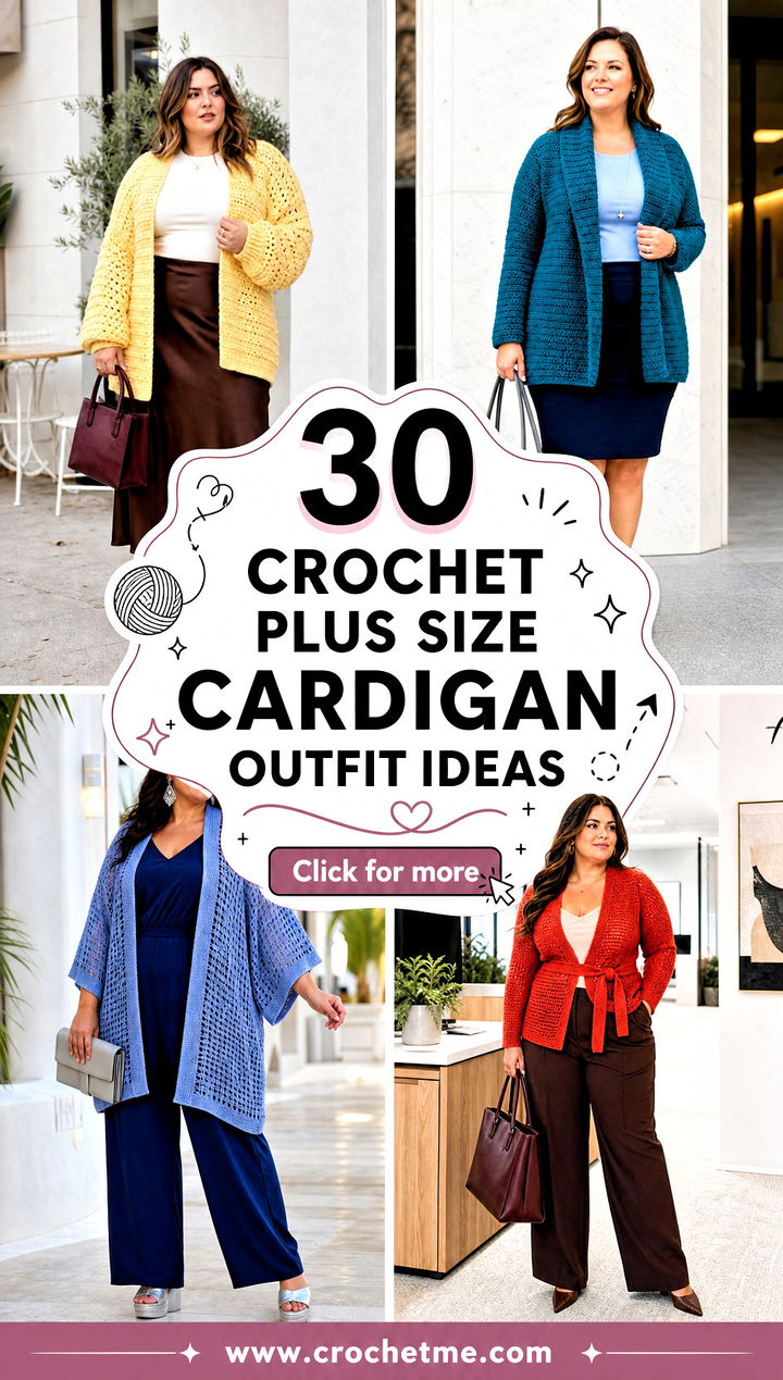 30 crochet plus size cardigan outfit ideas - 30 crochet plus size cardigan outfit ideas