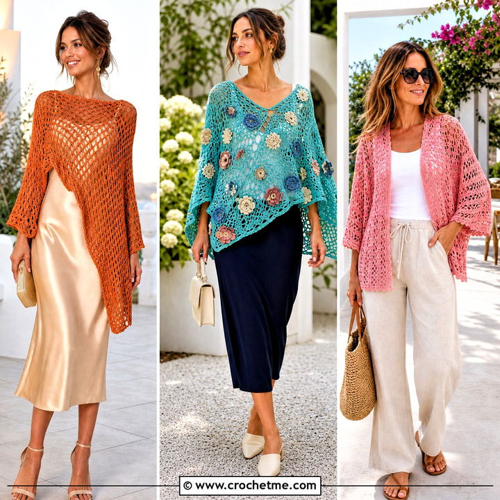 30 Crochet Poncho With Sleeves Outfit Ideas for Cozy Layering