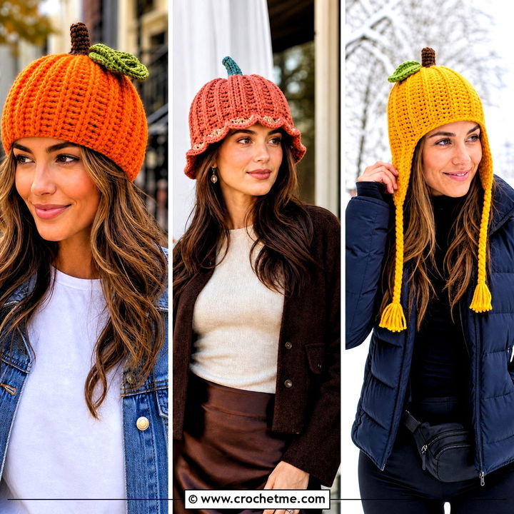 30 Crochet Pumpkin Beanie Outfit Ideas for Cozy Fall Style