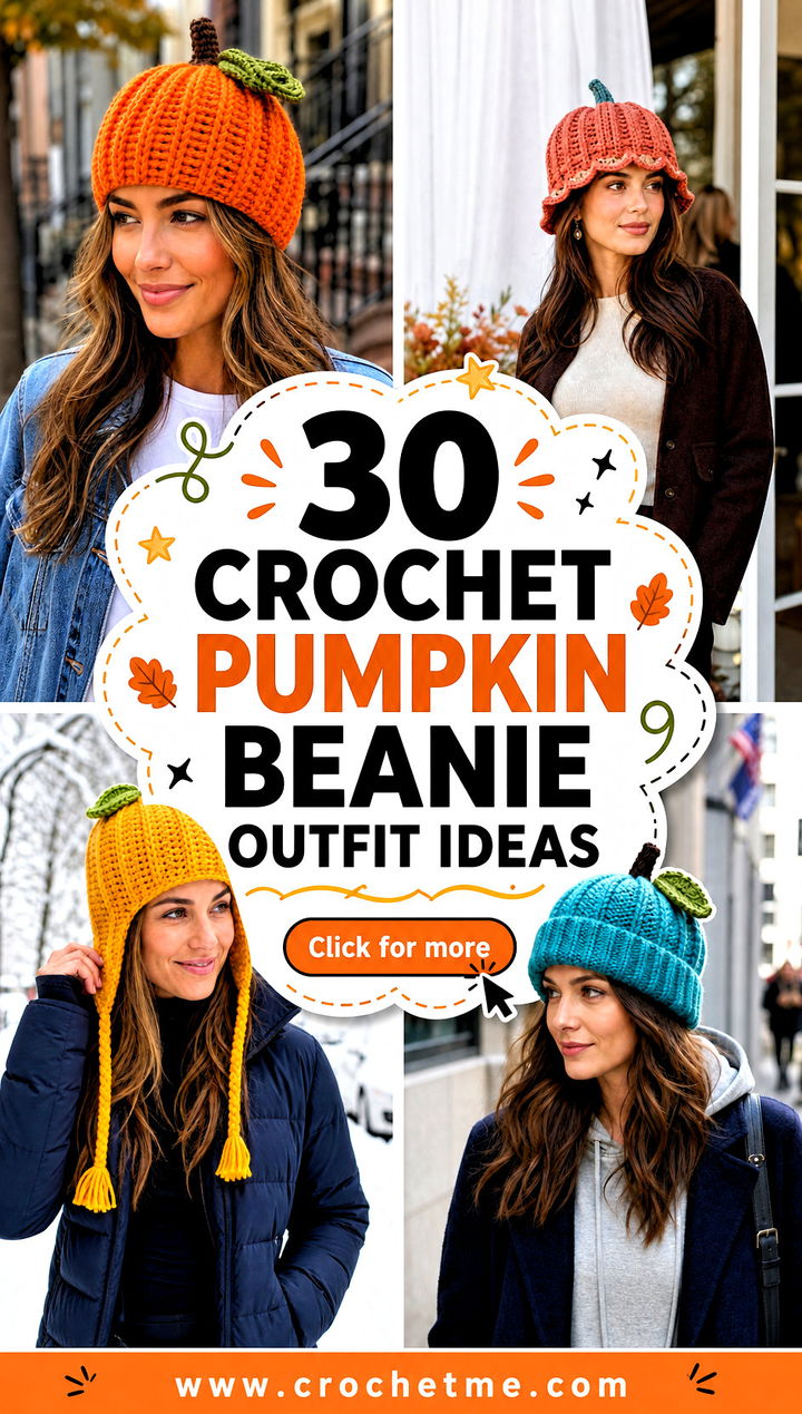 30 crochet pumpkin beanie outfit ideas - 30 crochet pumpkin beanie outfit ideas