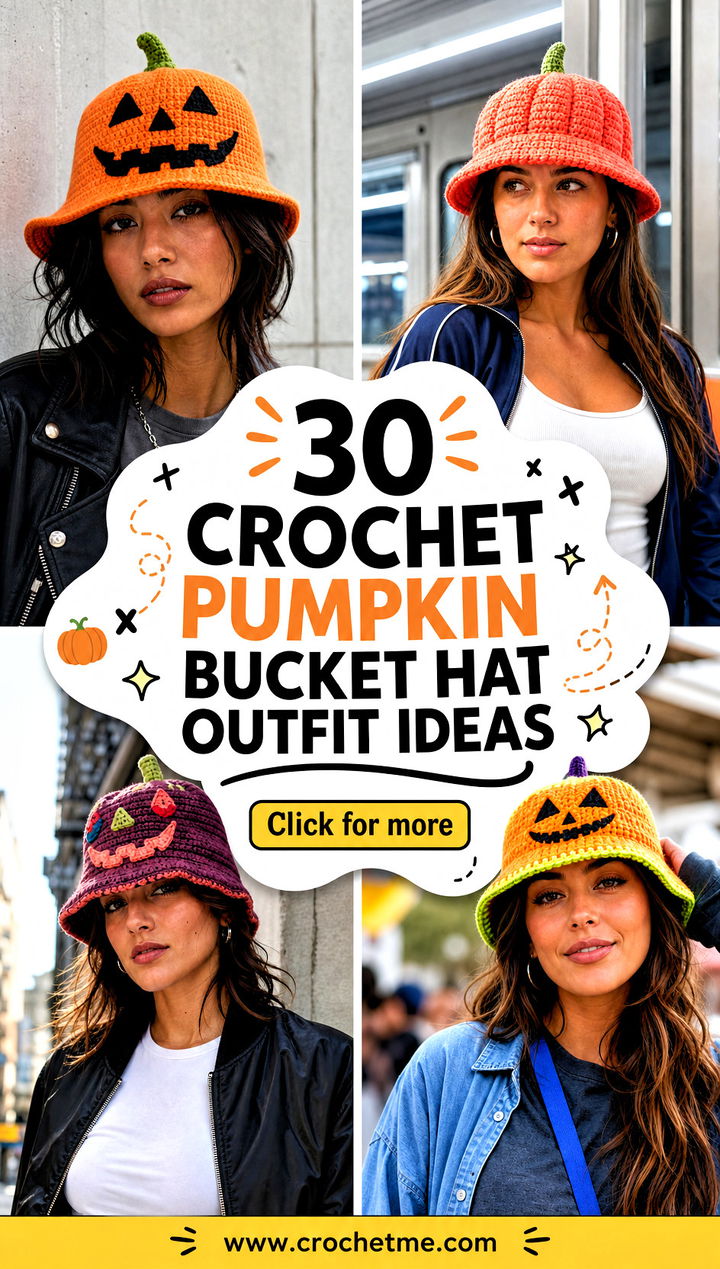 30 crochet pumpkin bucket hat outfit ideas - 30 crochet pumpkin bucket hat outfit ideas
