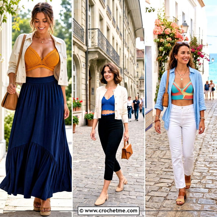 30 Crochet Push Up Bra Outfit Ideas for Confident Layered Looks