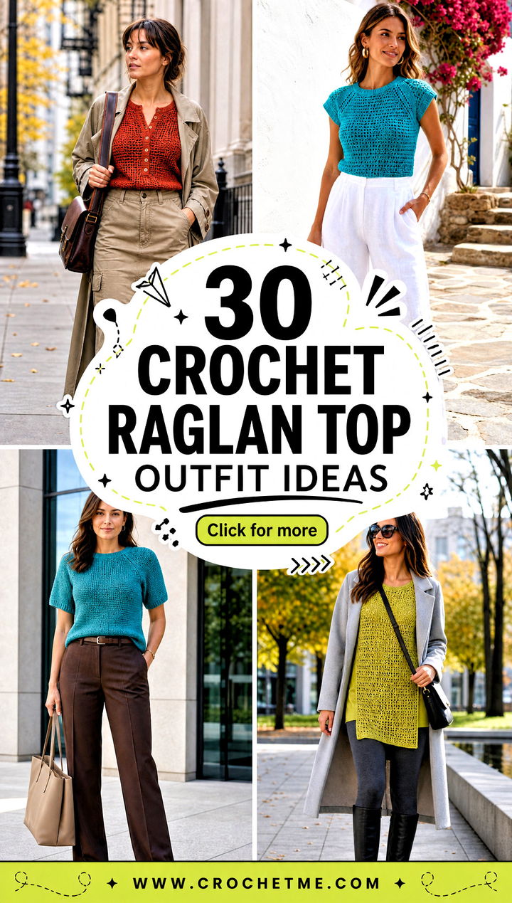 30 crochet raglan top outfit ideas - 30 crochet raglan top outfit ideas