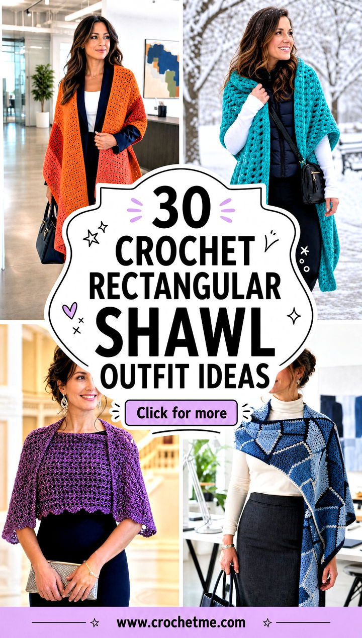 30 crochet rectangular shawl outfit ideas - 30 crochet rectangular shawl outfit ideas