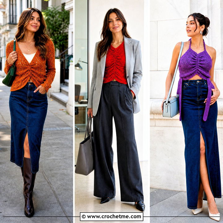30 Crochet Ruched Top Outfit Ideas for Fresh Summer Style