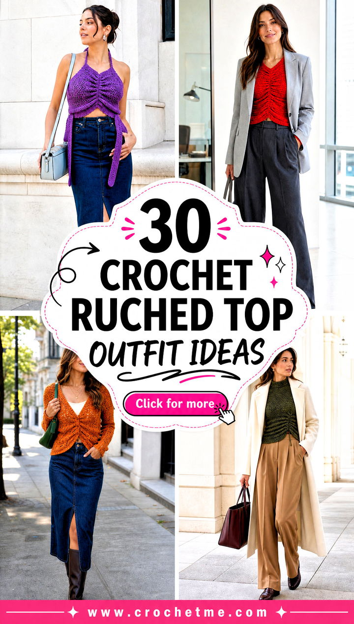 30 crochet ruched top outfit ideas - 30 crochet ruched top outfit ideas