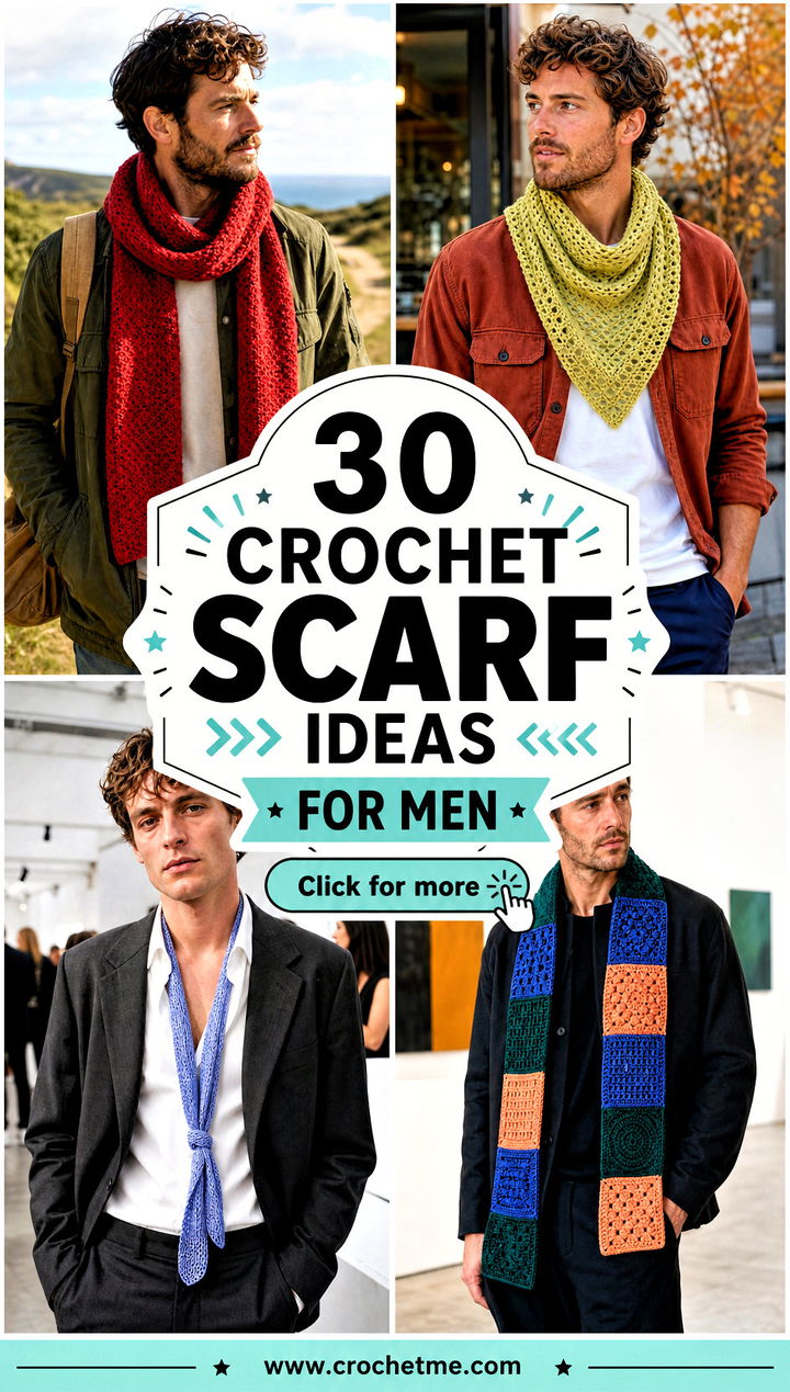 30 crochet scarf ideas for men - 30 crochet scarf ideas for men