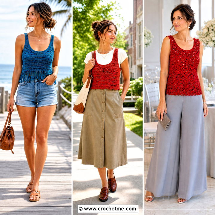 30 Crochet Scoop Neck Top Outfit Ideas for Fresh Summer Style