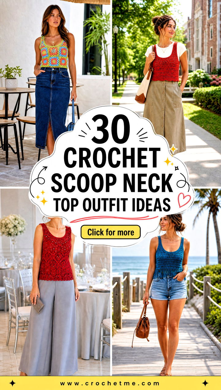 30 crochet scoop neck top outfit ideas - 30 crochet scoop neck top outfit ideas