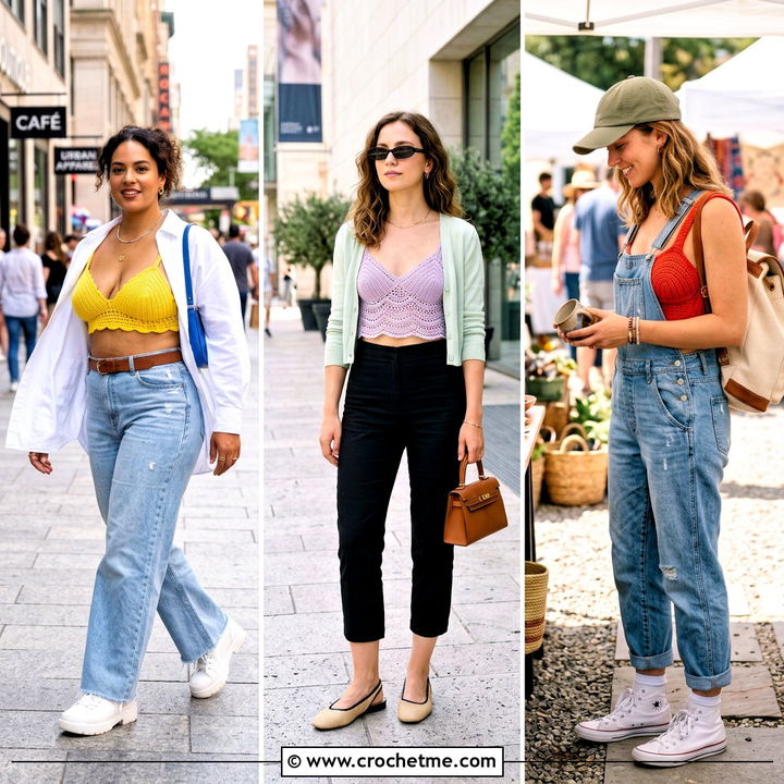 30 Crochet Shell Bra Outfit Ideas for Bold Summer Style