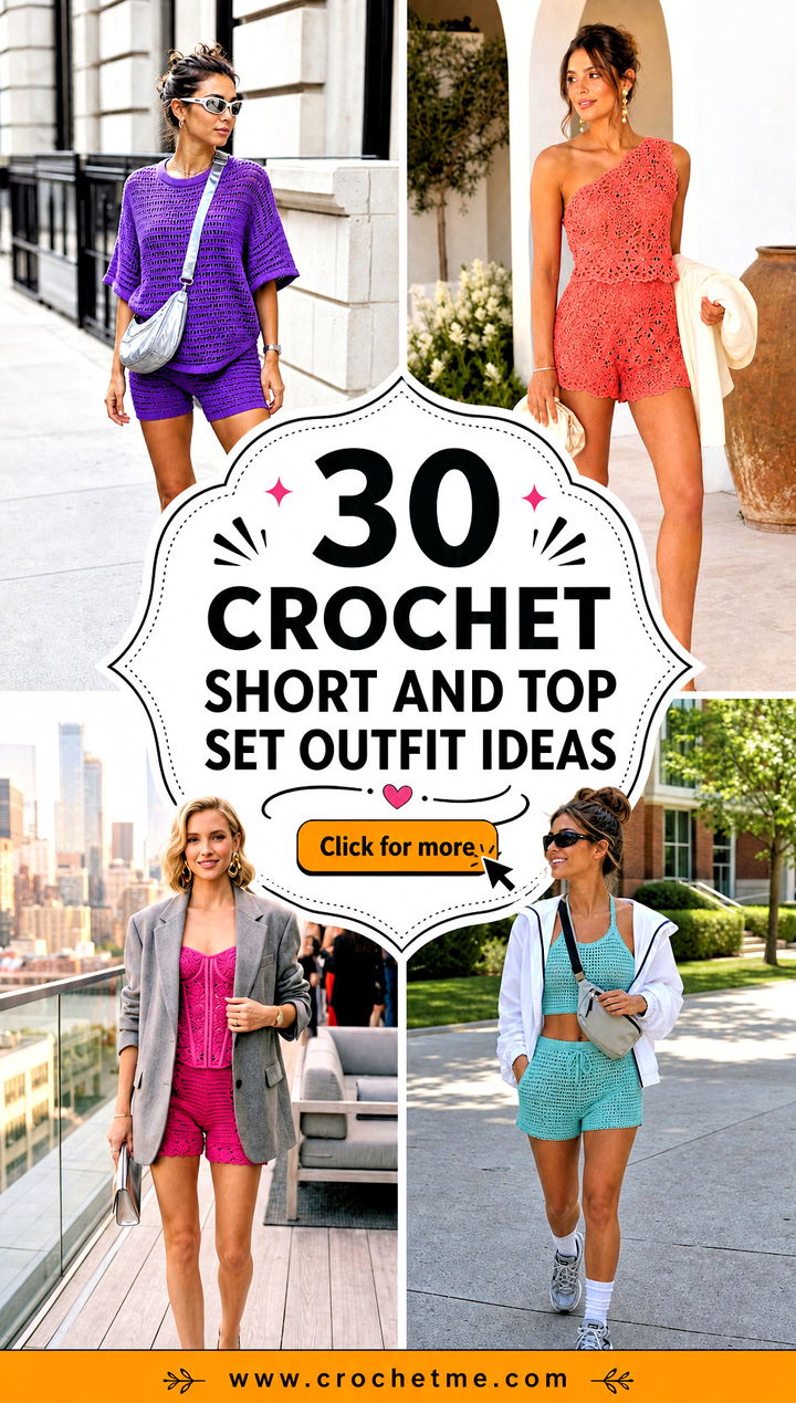 30 crochet short and top set outfit ideas - 30 crochet short and top set outfit ideas