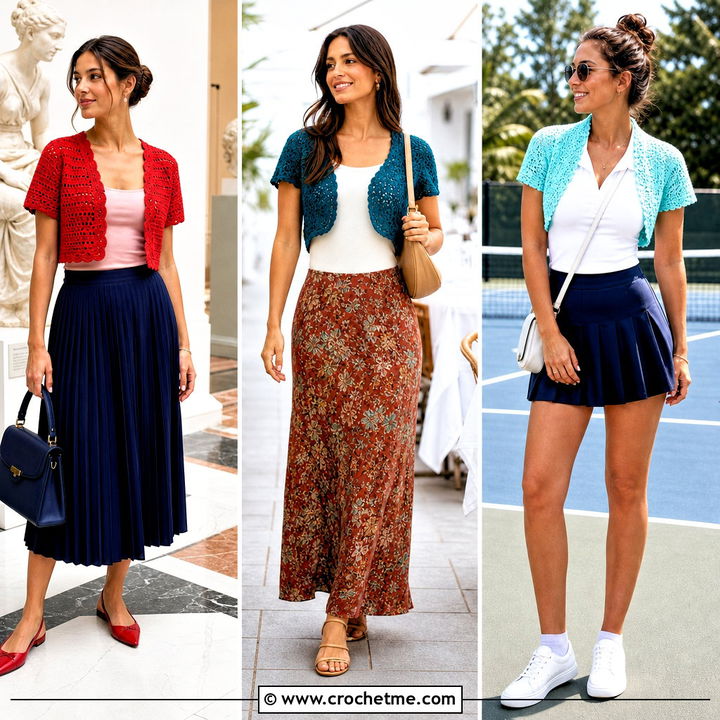 30 Crochet Short Sleeve Shrug Outfit Ideas for Easy Layering