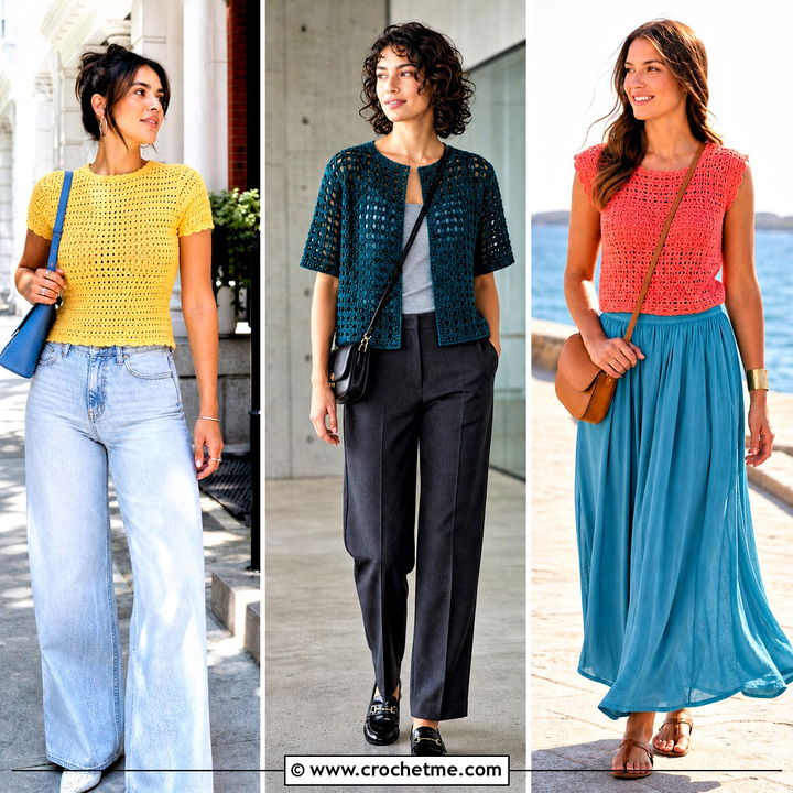 30 Crochet Short Sleeve Top Outfit Ideas for Casual Chic