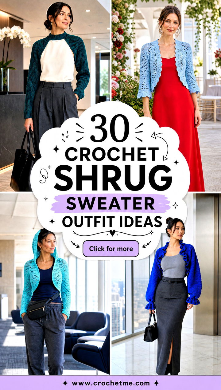 30 crochet shrug sweater outfit ideas - 30 crochet shrug sweater outfit ideas