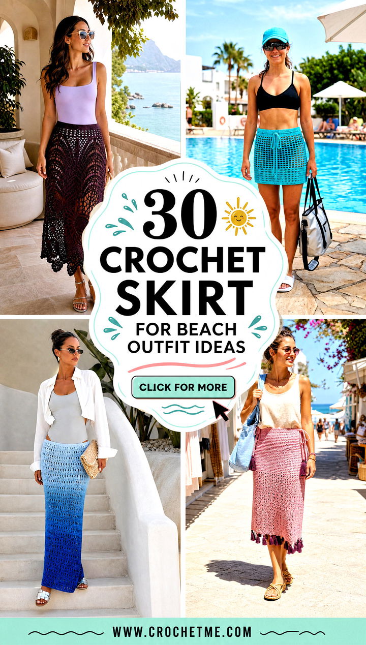 30 crochet skirt for beach outfit ideas - 30 crochet skirt for beach outfit ideas