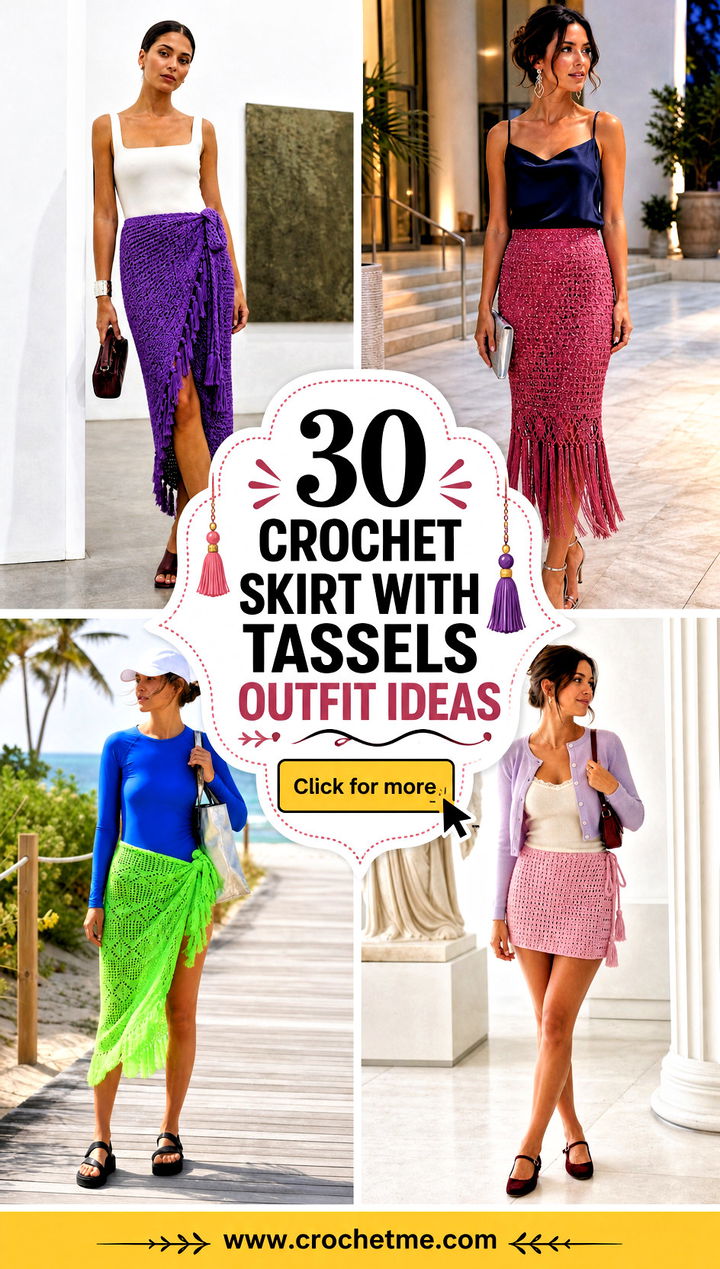 30 crochet skirt with tassels outfit ideas - 30 crochet skirt with tassels outfit ideas