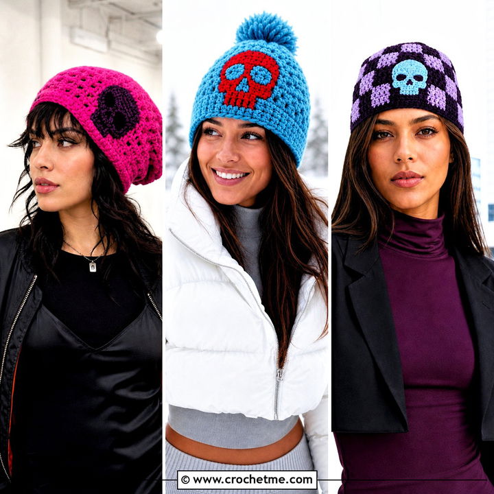 30 Crochet Skull Beanie Outfit Ideas for Edgy Cold-Weather Style