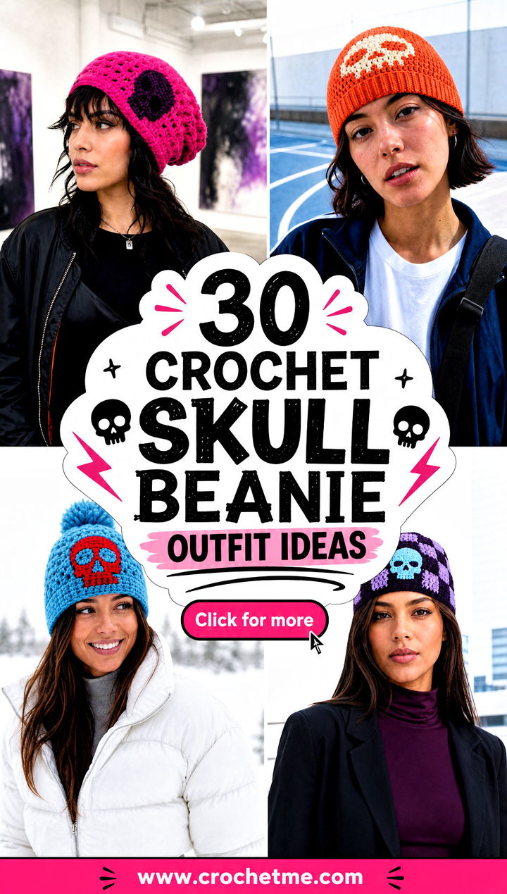 30 crochet skull beanie outfit ideas - 30 crochet skull beanie outfit ideas