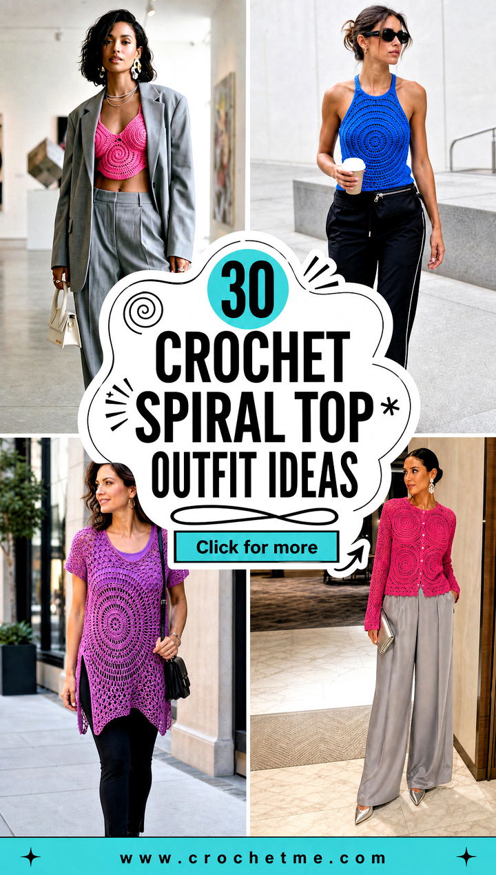 30 crochet spiral top outfit ideas - 30 crochet spiral top outfit ideas