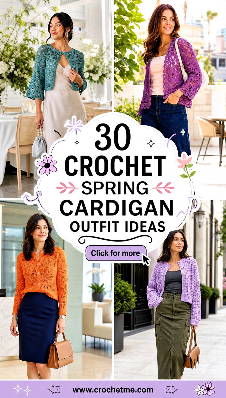 30 crochet spring cardigan outfit ideas - 30 crochet spring cardigan outfit ideas