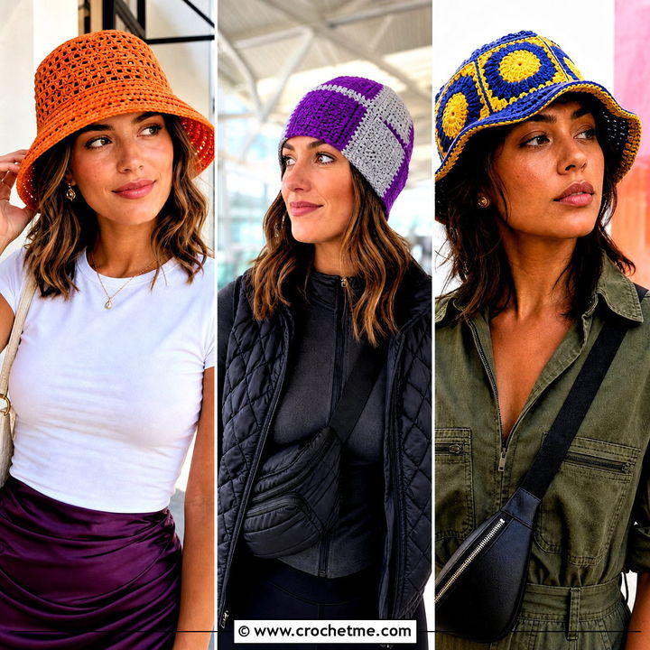 30 Crochet Square Hat Outfit Ideas for Playful Boho Looks