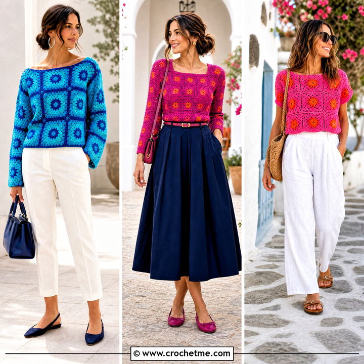 30 Crochet Square Jumper Outfit Ideas for Cozy Boho Style