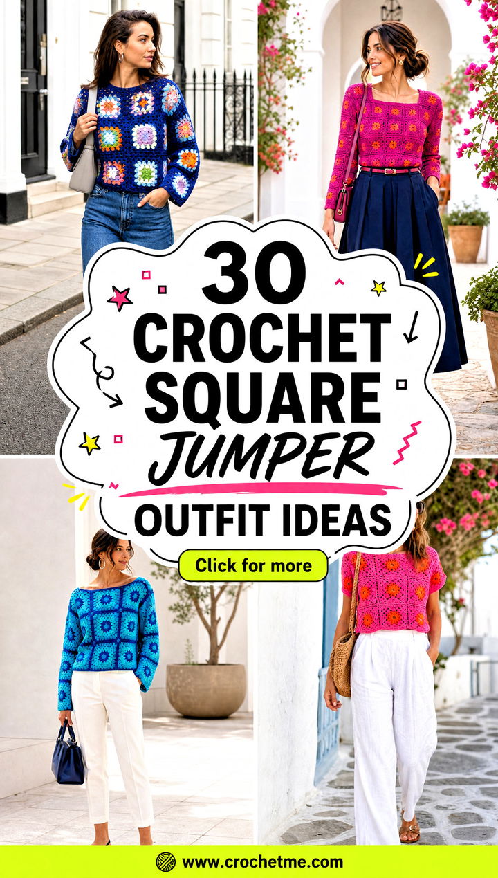 30 crochet square jumper outfit ideas - 30 crochet square jumper outfit ideas
