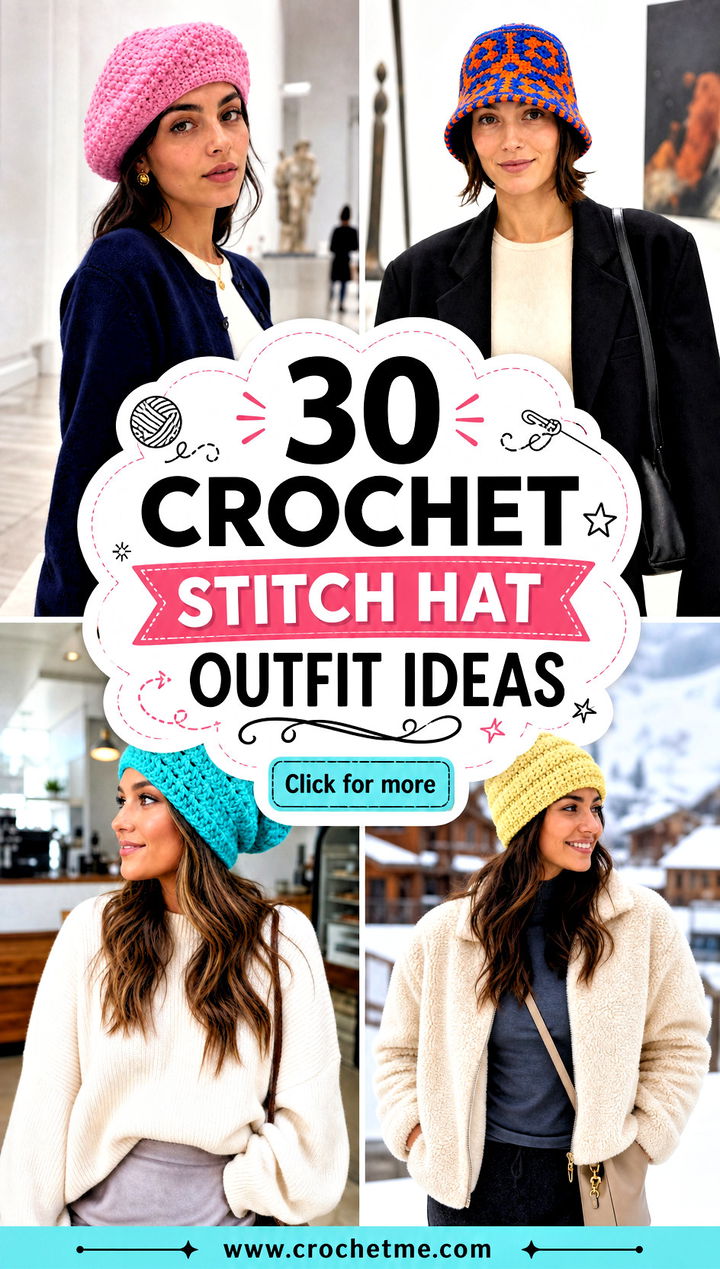 30 crochet stitch hat outfit ideas - 30 crochet stitch hat outfit ideas