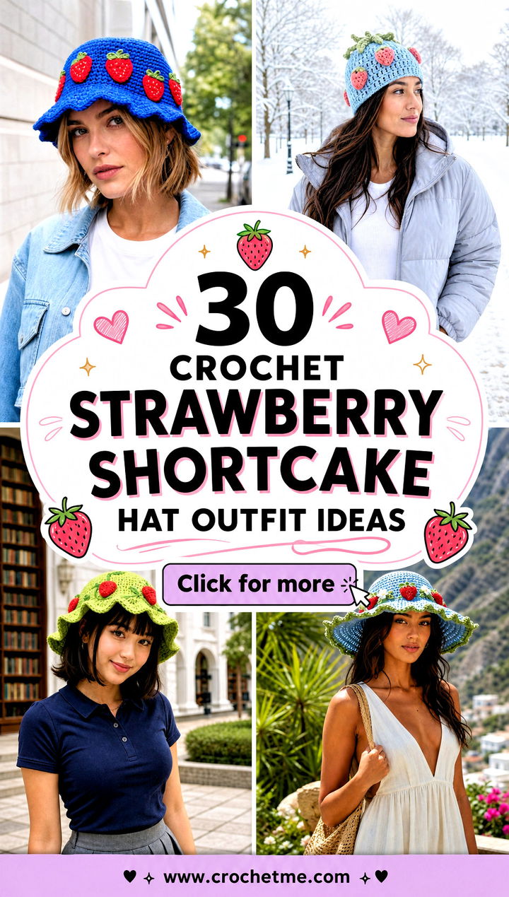 30 crochet strawberry shortcake hat outfit ideas - 30 crochet strawberry shortcake hat outfit ideas