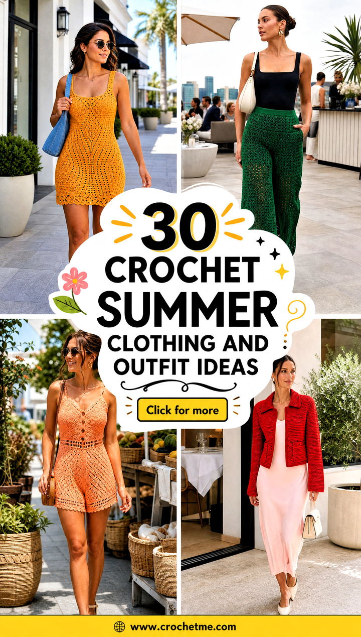 30 crochet summer clothing and outfit ideas - 30 crochet summer clothing and outfit ideas