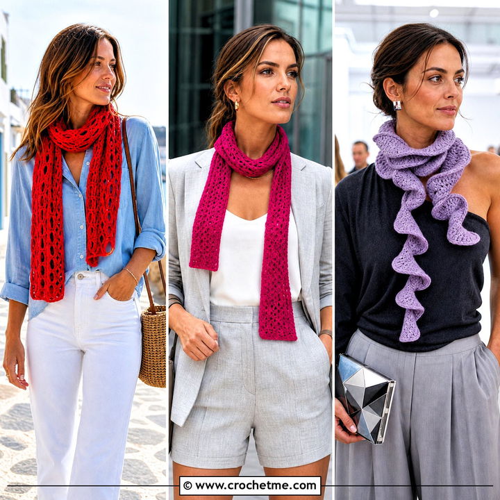 30 Crochet Summer Scarf Outfit Ideas for Breezy Styling