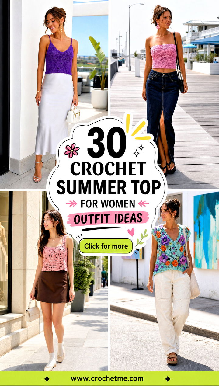 30 crochet summer top for women outfit ideas - 30 crochet summer top for women outfit ideas