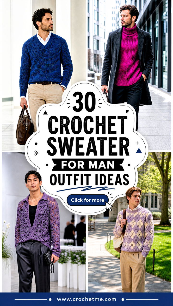 30 crochet sweater for man outfit ideas - 30 crochet sweater for man outfit ideas