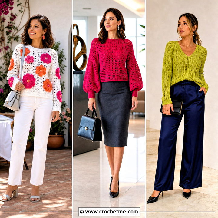 30 Crochet Sweater Inspiration Outfit Ideas for Cozy Style