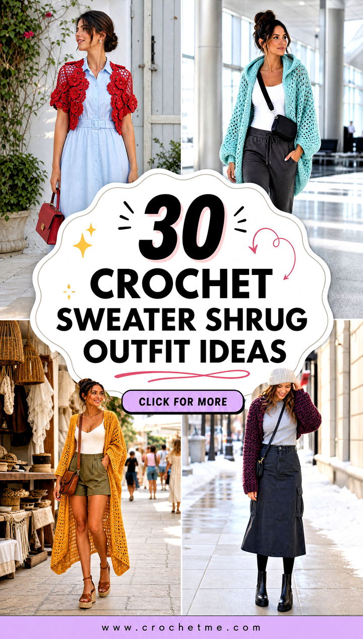 30 crochet sweater shrug outfit ideas - 30 crochet sweater shrug outfit ideas