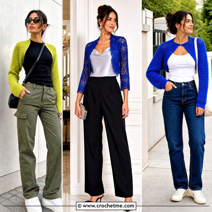 30 Crochet Sweater Sleeves Outfit Ideas for Statement Style