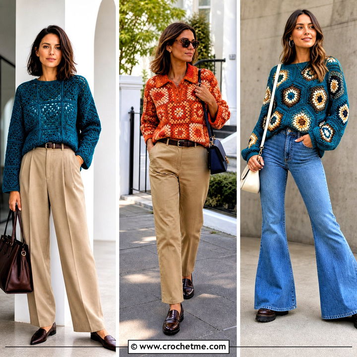 30 Crochet Sweater With Granny Squares Outfit Ideas You’ll Love
