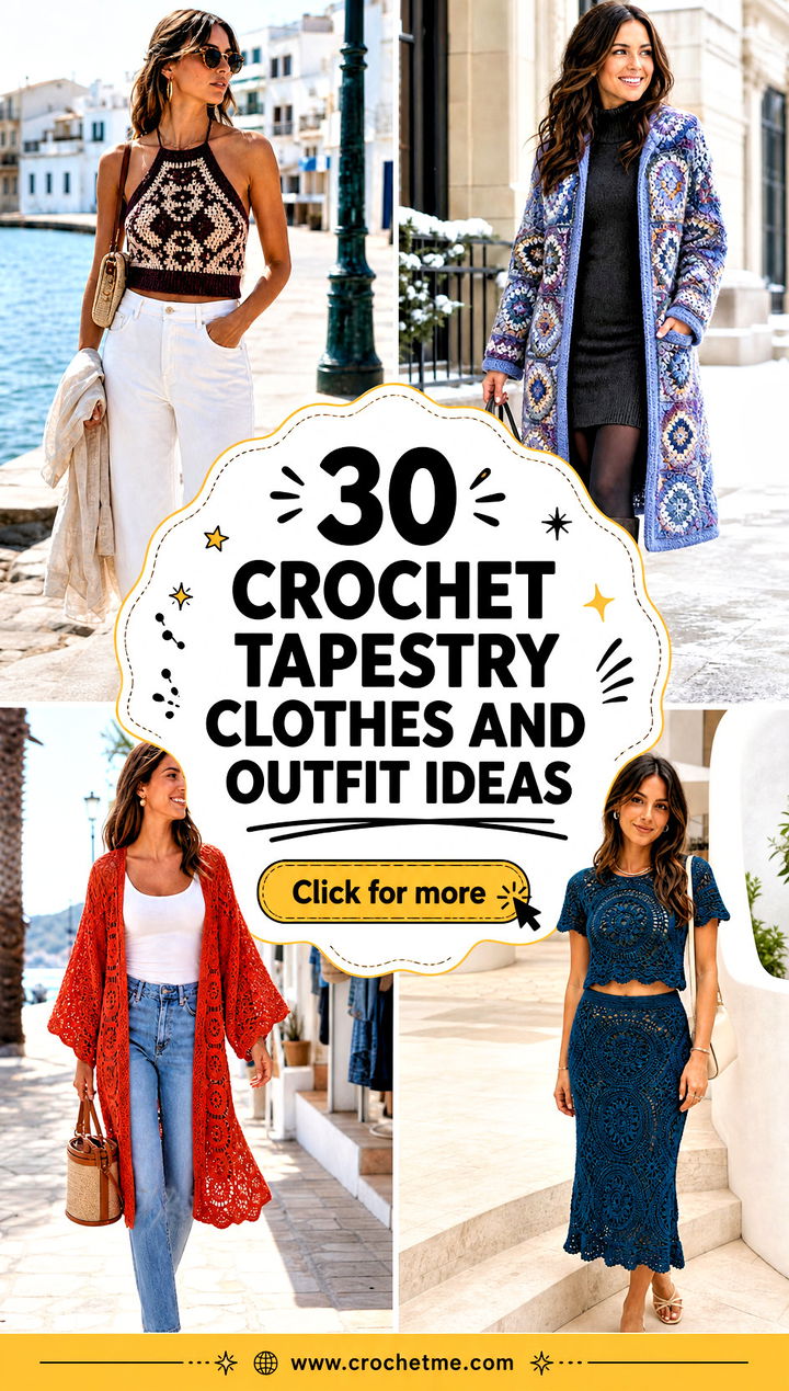 30 crochet tapestry clothes and outfit ideas - 30 crochet tapestry clothes and outfit ideas