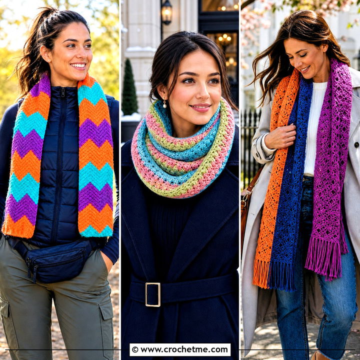 30 Crochet Temperature Scarf Outfit Ideas for Cozy Winter Style