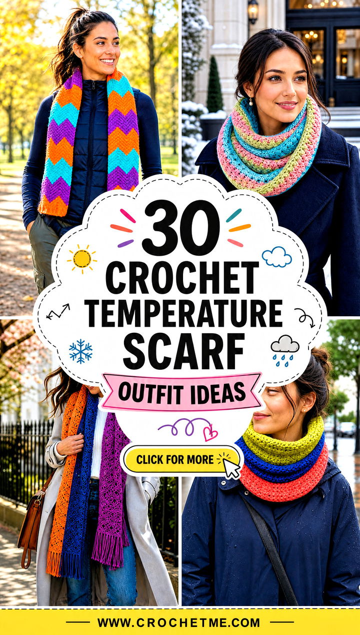 30 crochet temperature scarf outfit ideas - 30 crochet temperature scarf outfit ideas